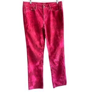 Womens Pants Size 12 Red Corduroy Reworked Tie Dye Hippie Twee Indie Festival